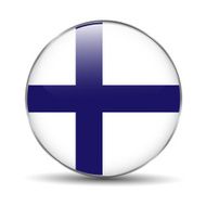 Flag of Finland as round glossy icon