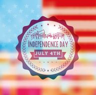 independence day sign on blurred vintage us flag N2