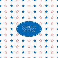 Patriotic seamless pattern Red blue stars American symbols USA flag
