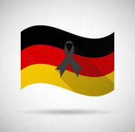 Germany long shadow flag with a black ribbon
