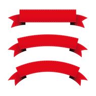 Red ribbon vector set