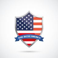 4th July Silver Protection Shield US Flag