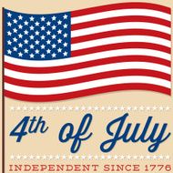 Flag 4th of July card in vector format