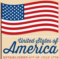 Flag 4th of July card in vector format N2