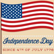 Flag 4th of July card in vector format N3