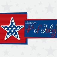 Square 4th of July Card in vector format N2