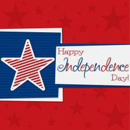 Square 4th of July Card in vector format N4