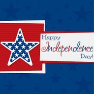 Square 4th of July Card in vector format N5