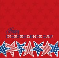 Line of stars Independence Day card in vector format