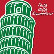 Italian Republic Day card in vector format