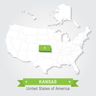 Kansas state USA administrative map