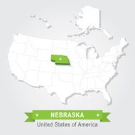 Nebraska state USA administrative map N2