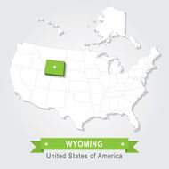 Wyoming state USA administrative map N2