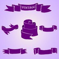 set of vintage ribbons and banners N2