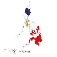 Map of Philippines with flag