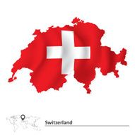 Map of Switzerland with flag