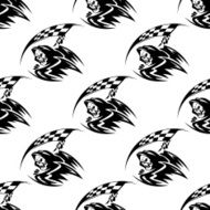 Seamless pattern of black death with scythe