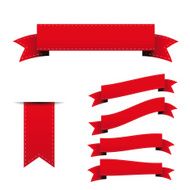 Red ribbon vector set N2