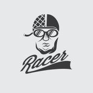 racer head vintage illustration N2