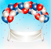 American background with colorful balloons for 4th of July