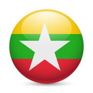 Round glossy icon of Myanmar