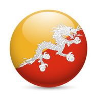 Round glossy icon of Bhutan