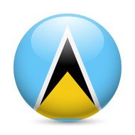 Round glossy icon of Saint Lucia