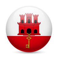 Round glossy icon of Gibraltar