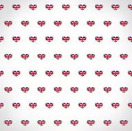 Seamless patriotic background with UK flag glossy heart shapes