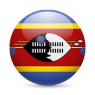 Round glossy icon of Swaziland