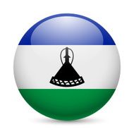 Round glossy icon of Lesotho