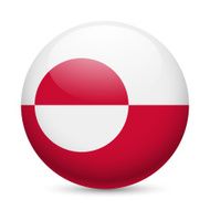 Round glossy icon of Greenland