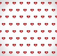Seamless patriotic background with a Switzerland flag glossy heart shapes