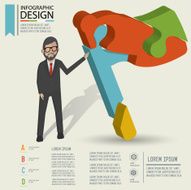 Flag puzzle info graphic design and character clean vector