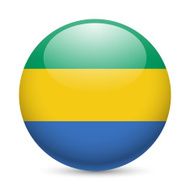 Round glossy icon of Gabon
