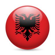 Round glossy icon of Albania