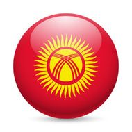 Round glossy icon of Kyrgyzstan