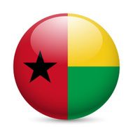 Round glossy icon of Guinea-Bissau