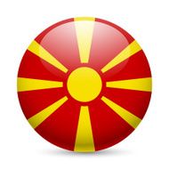 Round glossy icon of Macedonia