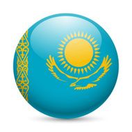 Round glossy icon of Kazakhstan