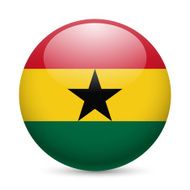 Round glossy icon of Ghana