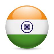 Round glossy icon of India