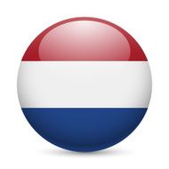 Round glossy icon of Netherlands