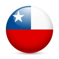 Round glossy icon of Chile