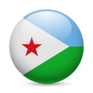 Round glossy icon of Djibouti