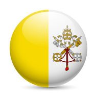 Round glossy icon of Vatican City