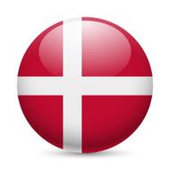 Round glossy icon of Denmark