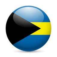 Round glossy icon of the Bahamas