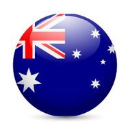 Round glossy icon of Australia
