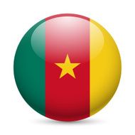 Round glossy icon of Cameroon